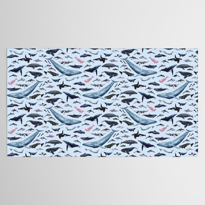 CETACEANS POSTER beige and text Tablecloth Gallery Image 2