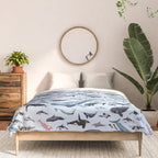 CETACEANS POSTER beige and text Comforter Gallery Image 3