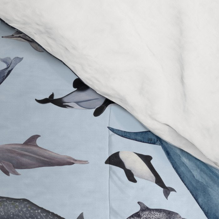 CETACEANS POSTER beige and text Comforter Gallery Image 4