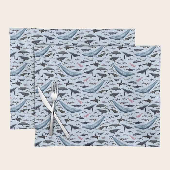 CETACEANS POSTER beige and text Placemat Gallery Image 1
