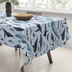 CETACEANS POSTER beige and text Tablecloth Gallery Image 3