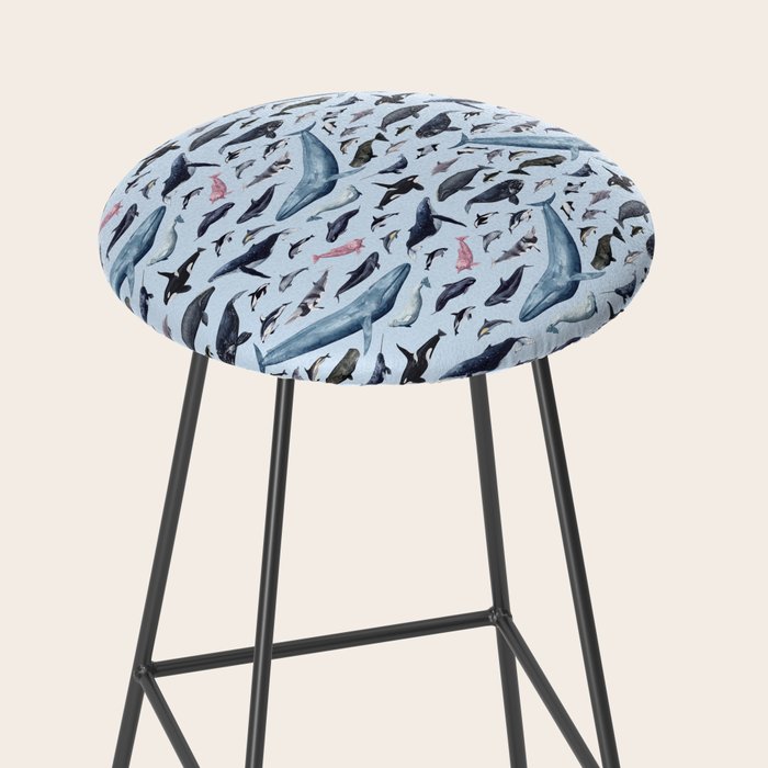 CETACEANS POSTER beige and text Stool Gallery Image 2