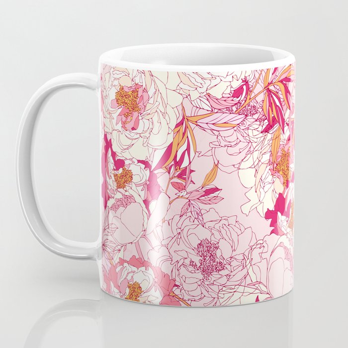 Pink flowers of peonies Coffee Mug Gallery Image 3