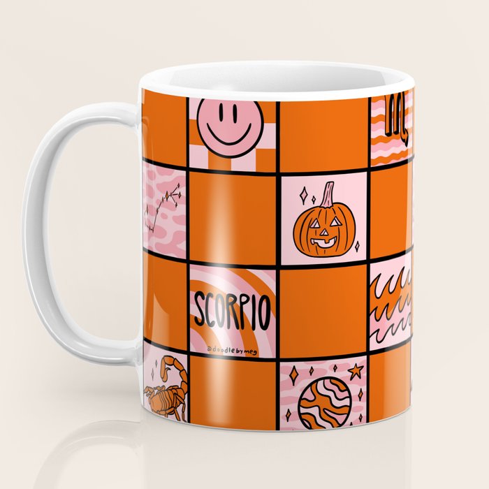 Scorpio Checkered Print Coffee Mug Gallery Image 3