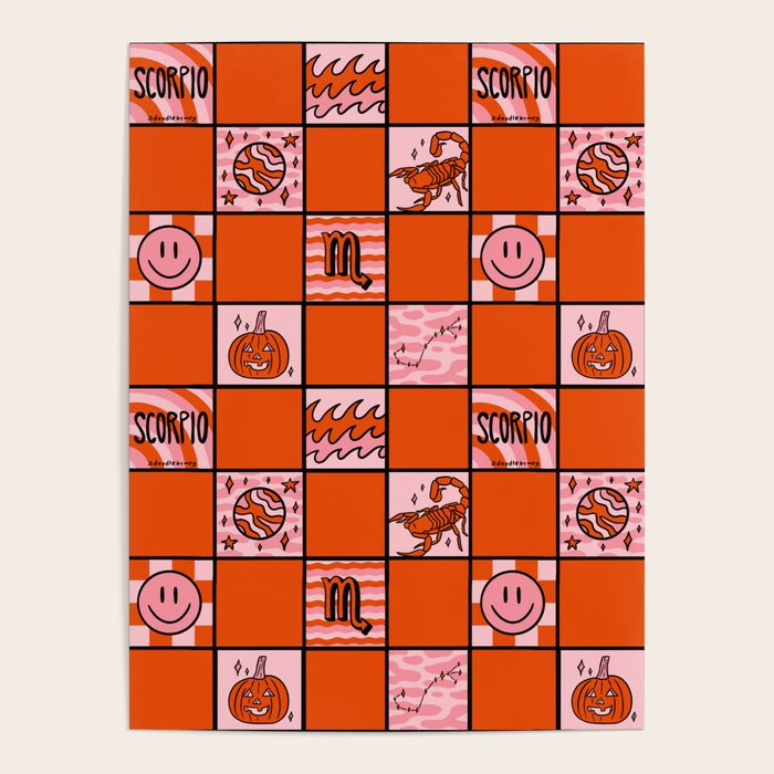 Scorpio Checkered Print Poster Gallery Image 4