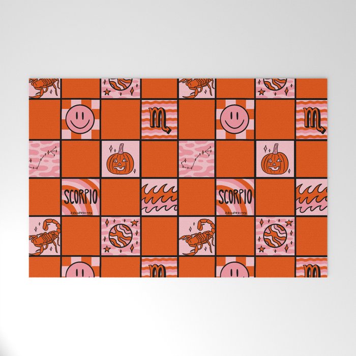 Scorpio Checkered Print Welcome Mat Gallery Image 1