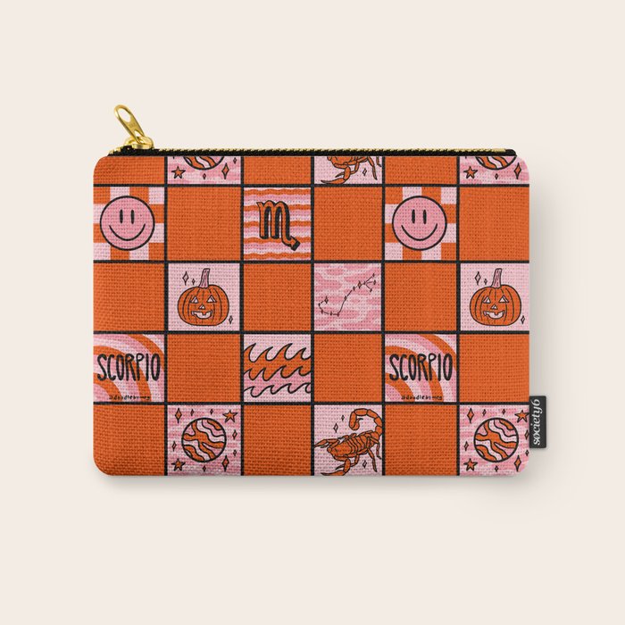 Scorpio Checkered Print Carry All Pouch Gallery Image 1