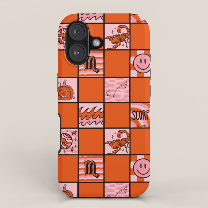 Scorpio Checkered Print iPhone Case Gallery Image 1