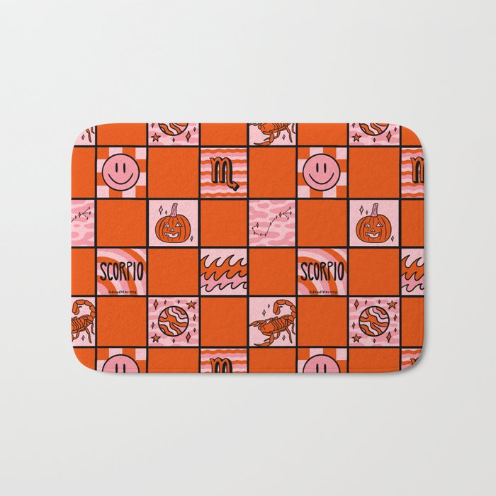 Scorpio Checkered Print Bath Mat Gallery Image 1