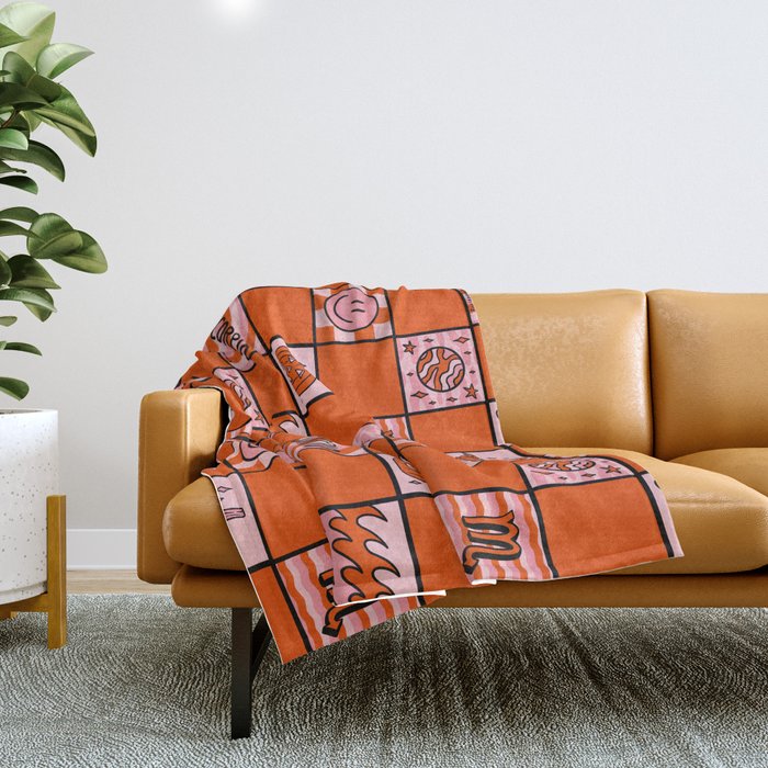 Scorpio Checkered Print Throw Blanket Gallery Image 1
