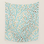 Berry Branches - Turquoise & Gold Wall Tapestry Gallery Image 4
