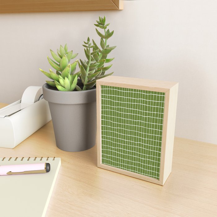 Olive Green Grid | PATTERN 05: The Retro Edition Mini Art Print Gallery Image 2
