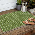 Olive Green Grid | PATTERN 05: The Retro Edition Outdoor Rug Gallery Image 2