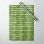 Olive Green Grid | PATTERN 05: The Retro Edition Wrapping Paper Gallery Image 1