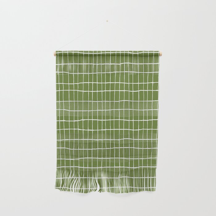 Olive Green Grid | PATTERN 05: The Retro Edition Wall Hanging Gallery Image 1