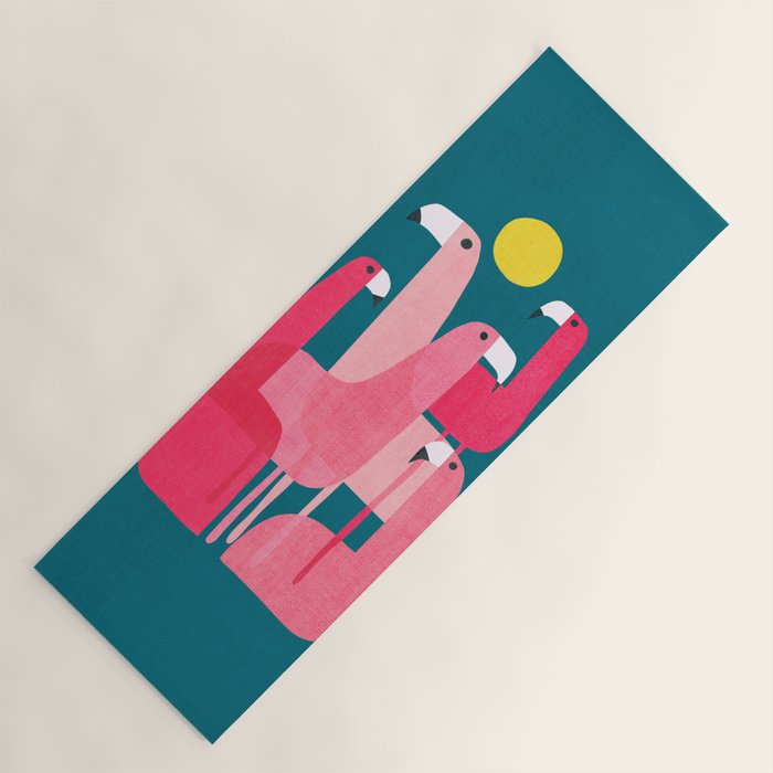 Pink flamingoes Yoga Mat Gallery Image 1