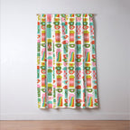 Retro Coffee Thermoses Multicolor on White Window Curtain Gallery Image 3