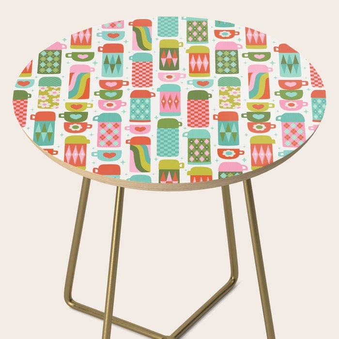 Retro Coffee Thermoses Multicolor on White Side Table Gallery Image 2