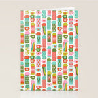 Retro Coffee Thermoses Multicolor on White Stationery Card Gallery Image 2