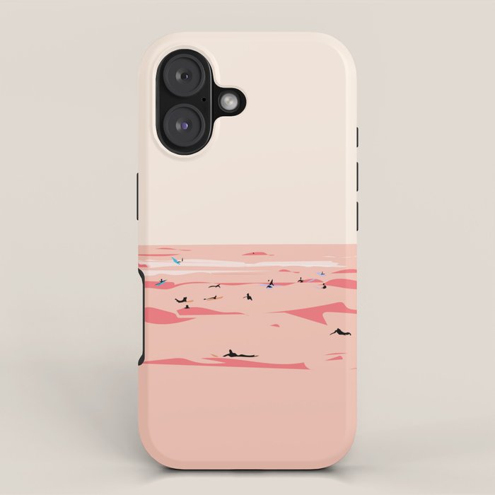 Sunset Tiny Surfers in Lima iPhone Case Gallery Image 1