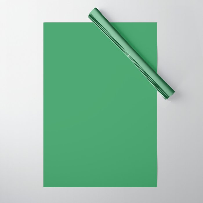 KELLY GREEN SOLID COLOR Wrapping Paper Gallery Image 1