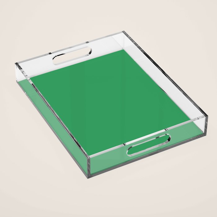 KELLY GREEN SOLID COLOR Acrylic Tray Gallery Image 1