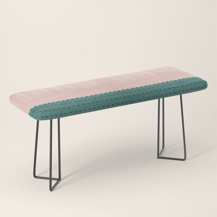 N28 - Anthropologie Traditional Moroccan Style Pink Texture Bench Gallery Image 1