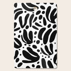 Black and white organic plant leaf art pattern Cutting Board Gallery Image 1