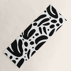Black and white organic plant leaf art pattern Yoga Mat Gallery Image 1
