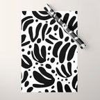 Black and white organic plant leaf art pattern Wrapping Paper Gallery Image 1
