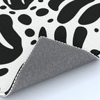 Black and white organic plant leaf art pattern Rug Gallery Image 4