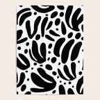 Black and white organic plant leaf art pattern Poster Gallery Image 4