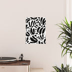 Black and white organic plant leaf art pattern Poster Gallery Image 2