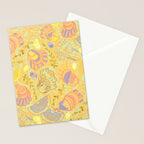 Coastal Oysters on the Beach in Pastel Yellow & Orange Stationery Card Gallery Image 2