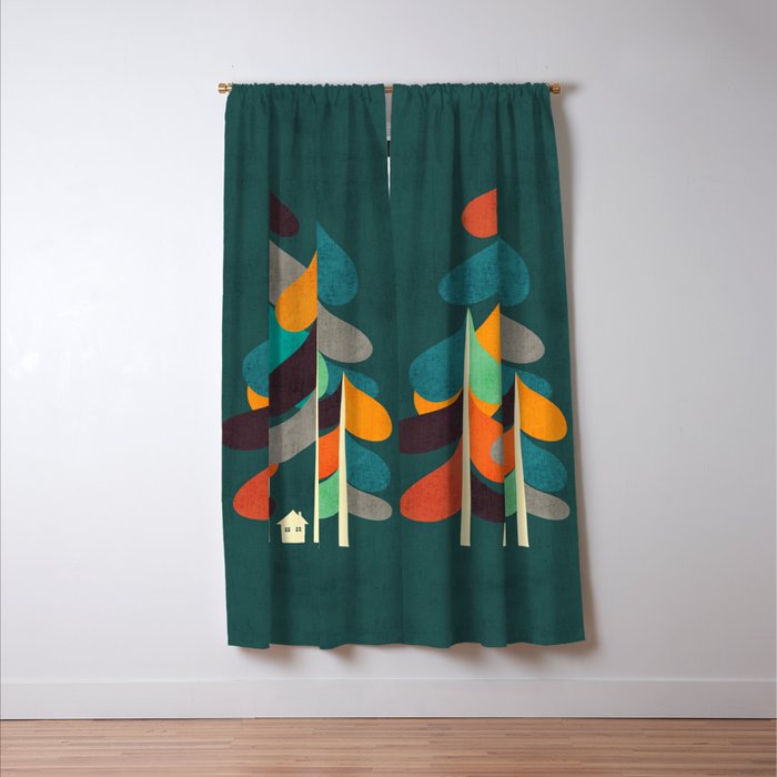 Cabin in the woods Window Curtain Gallery Image 3