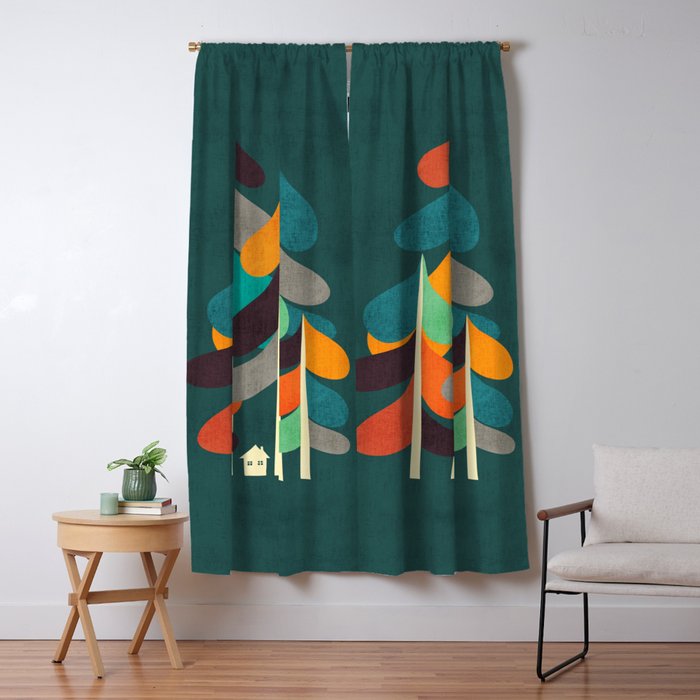 Cabin in the woods Window Curtain Gallery Image 5