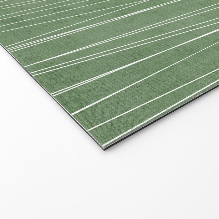 White Lines Green Background Minimal Art Welcome Mat Gallery Image 2