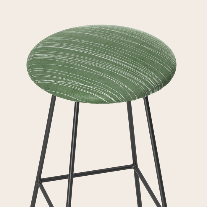 White Lines Green Background Minimal Art Stool Gallery Image 2