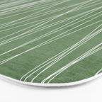 White Lines Green Background Minimal Art Bath Mat Gallery Image 3
