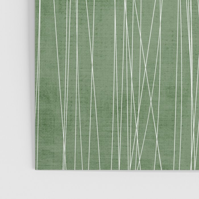White Lines Green Background Minimal Art Poster Gallery Image 3