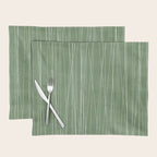 White Lines Green Background Minimal Art Placemat Gallery Image 1