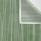 White Lines Green Background Minimal Art Wall Tapestry Gallery Image 3