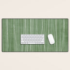 White Lines Green Background Minimal Art Desk Mat Gallery Image 1