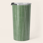 White Lines Green Background Minimal Art Travel Mug Gallery Image 3