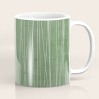 White Lines Green Background Minimal Art Coffee Mug Gallery Image 1