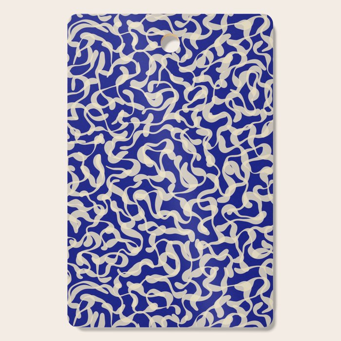Playful strokes #1 / Beige on Blue Cutting Board Gallery Image 1