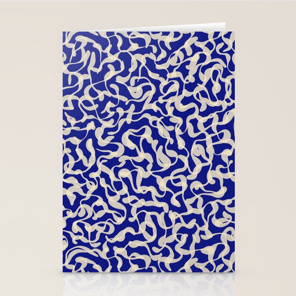 Playful strokes #1 / Beige on Blue Stationery Card Gallery Image 2