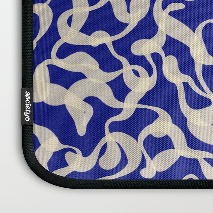Playful strokes #1 / Beige on Blue Laptop Sleeve Gallery Image 3