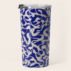 Playful strokes #1 / Beige on Blue Travel Mug Gallery Image 3