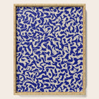 Playful strokes #1 / Beige on Blue Serving Tray Gallery Image 1
